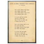 Love is More Thicker Art Print - Poetry Collection