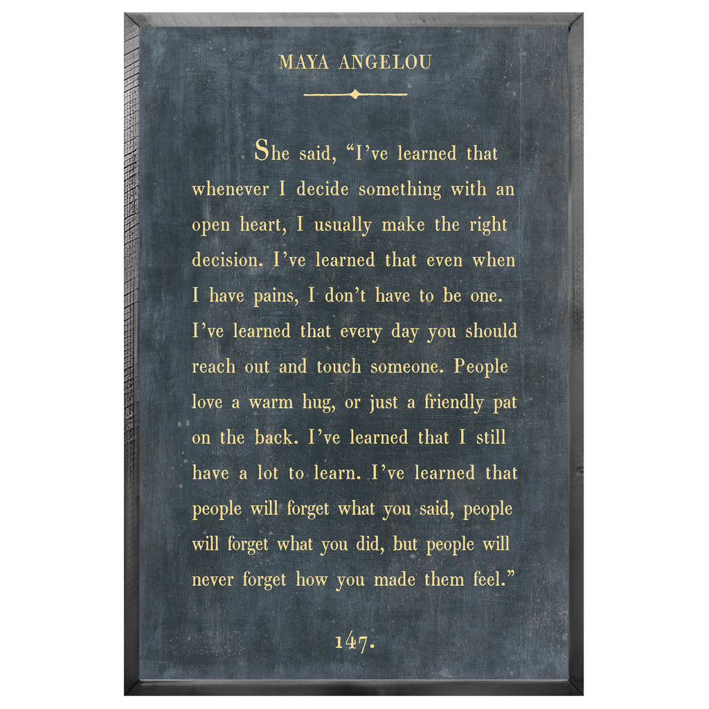 Maya Angelou Art Print - Grey Wood