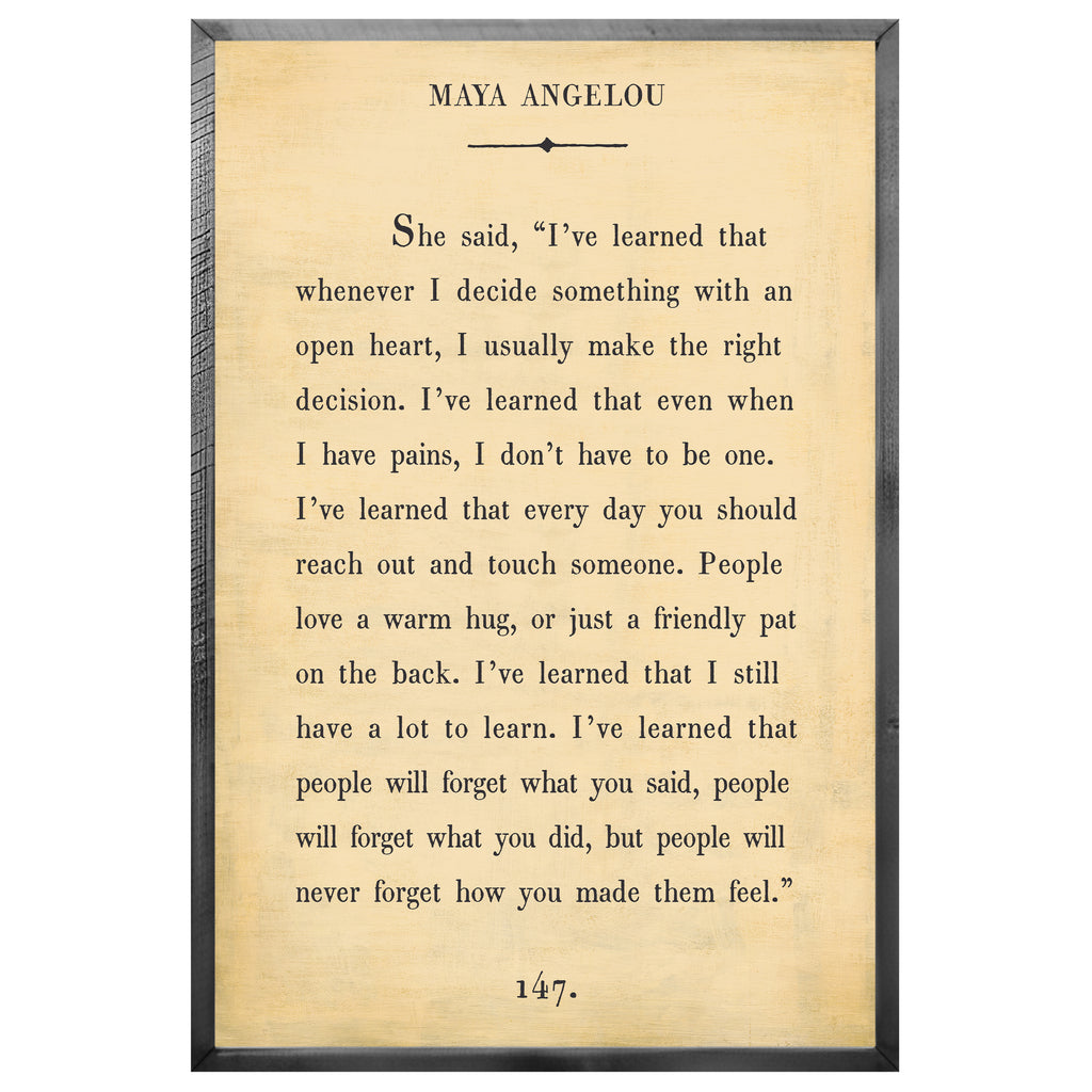 Maya Angelou Art Print - Grey Wood
