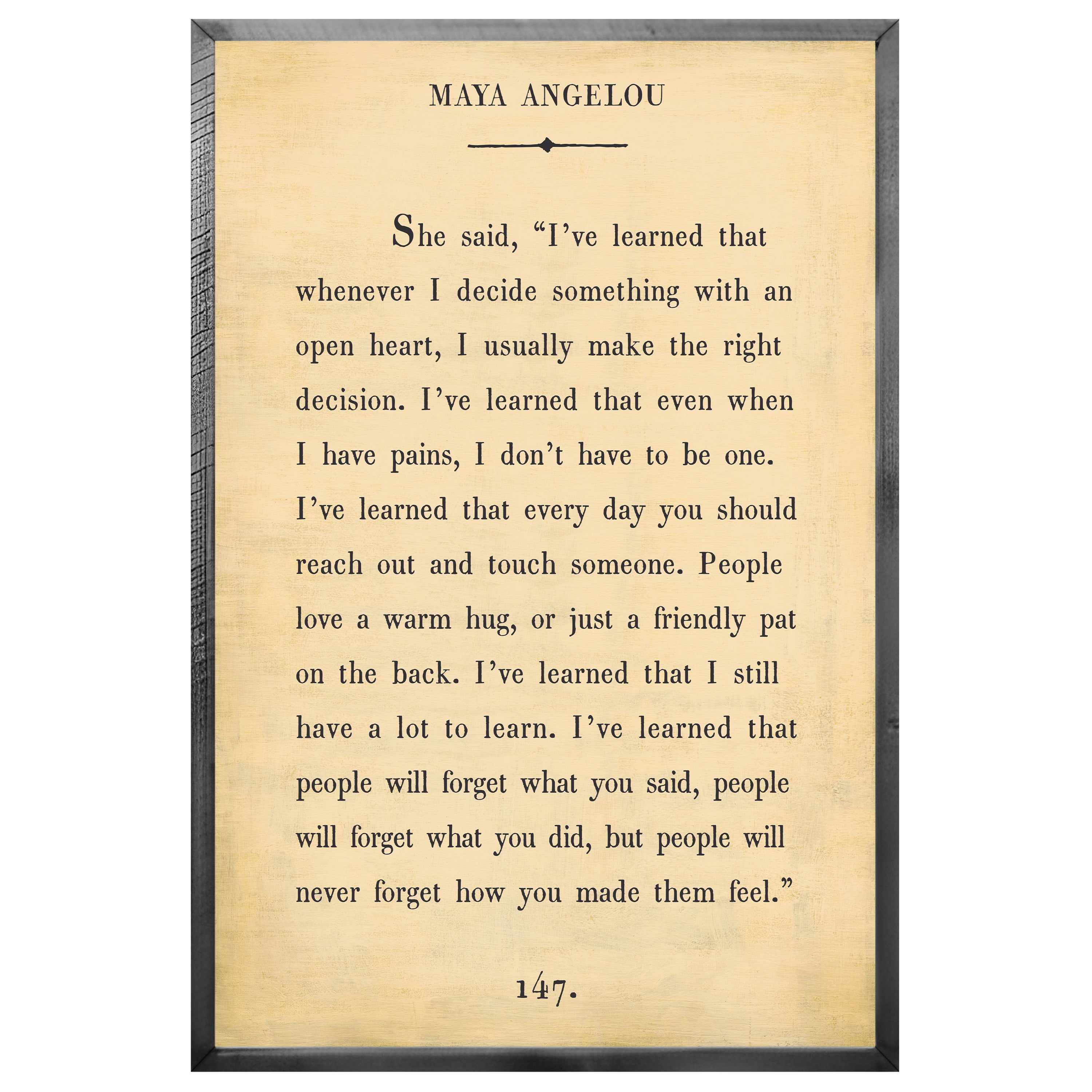 Maya Angelou - Book Collection (Grey Wood) - Art Print