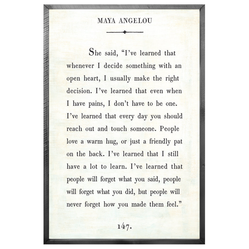 Maya Angelou Art Print - Grey Wood