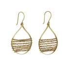 Mela Beaded Earrings, Brass