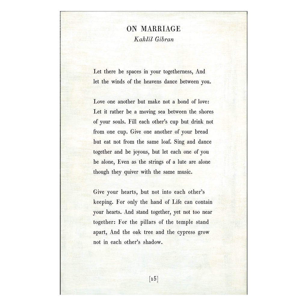 On Marriage Art Print - Poetry Collection