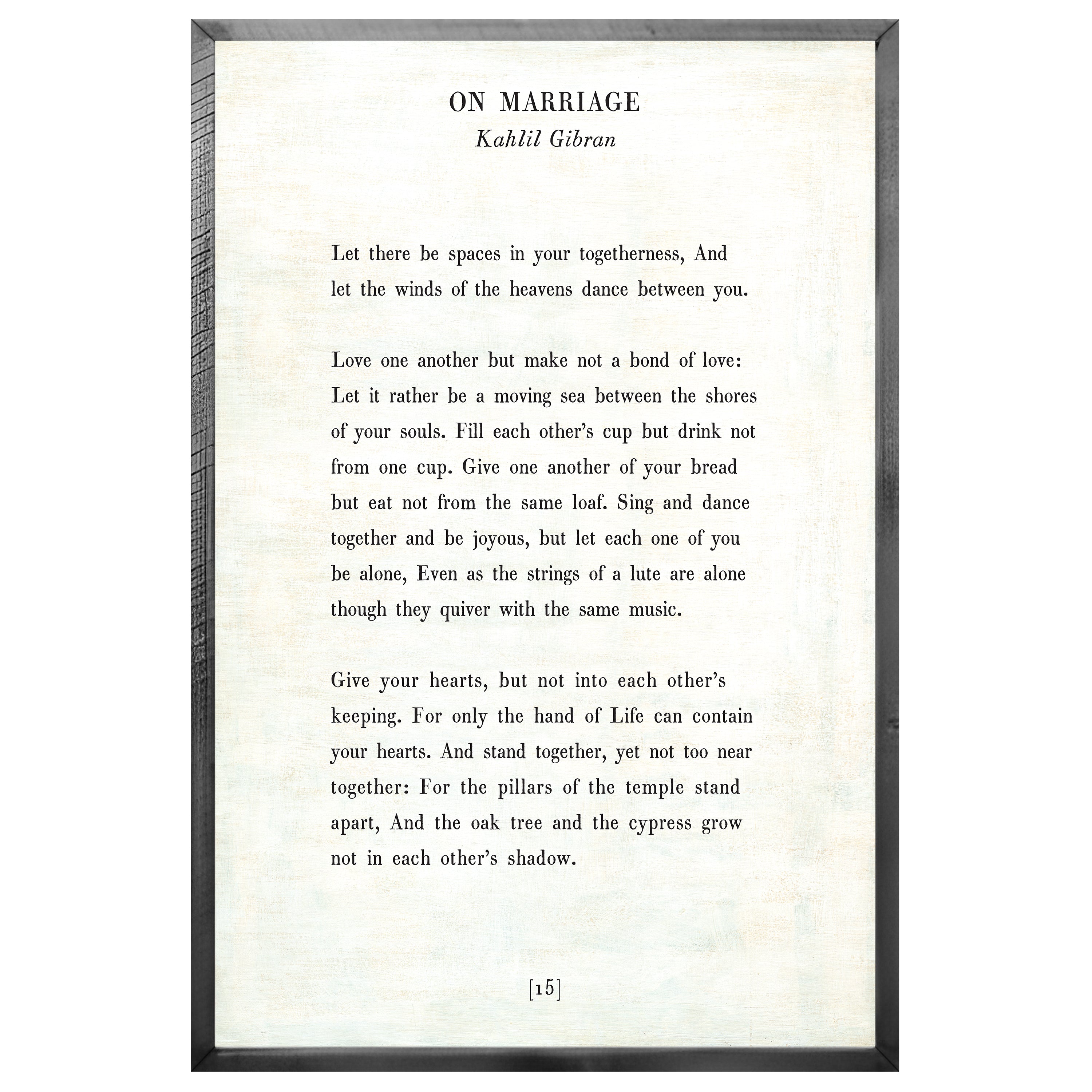 On Marriage Art Print - Grey Wood