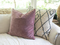 Blush Velvet Pillow With Poms - 22" x 22"