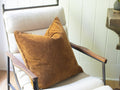 Fawn Velvet Pillow with Poms - 22" x 22"