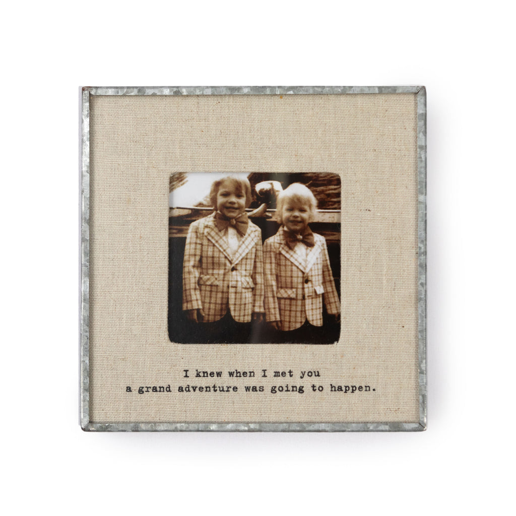 "I Knew When I Met" You Zinc Linen Frame 3.5”x3.5"