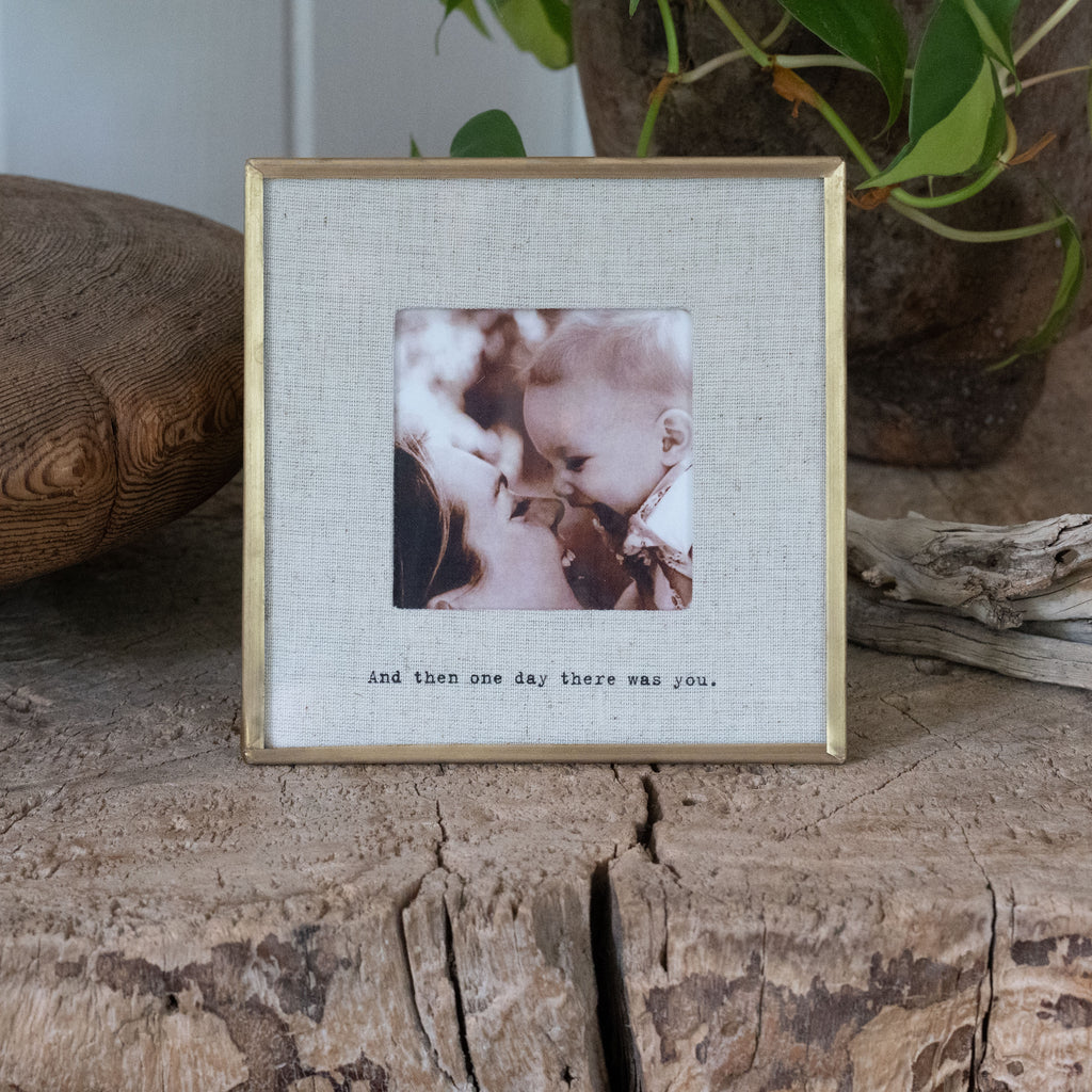 And Then One Day Brass Linen Frame