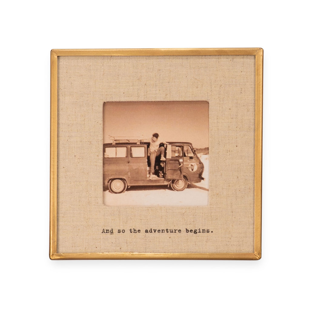And So The Adventure Brass Linen Frame