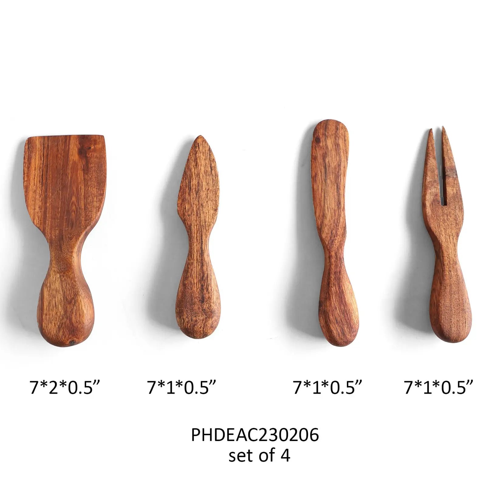 Wooden Cheese Serving Set of 4