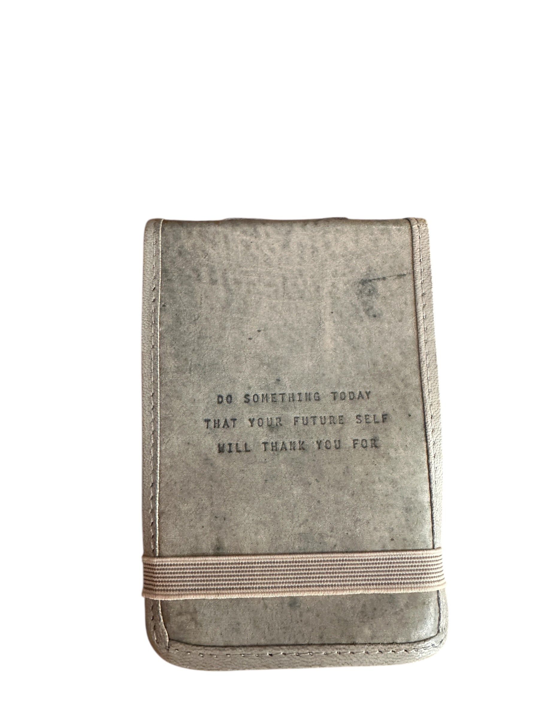 Do Something Today Mini Leather Journal - Stone