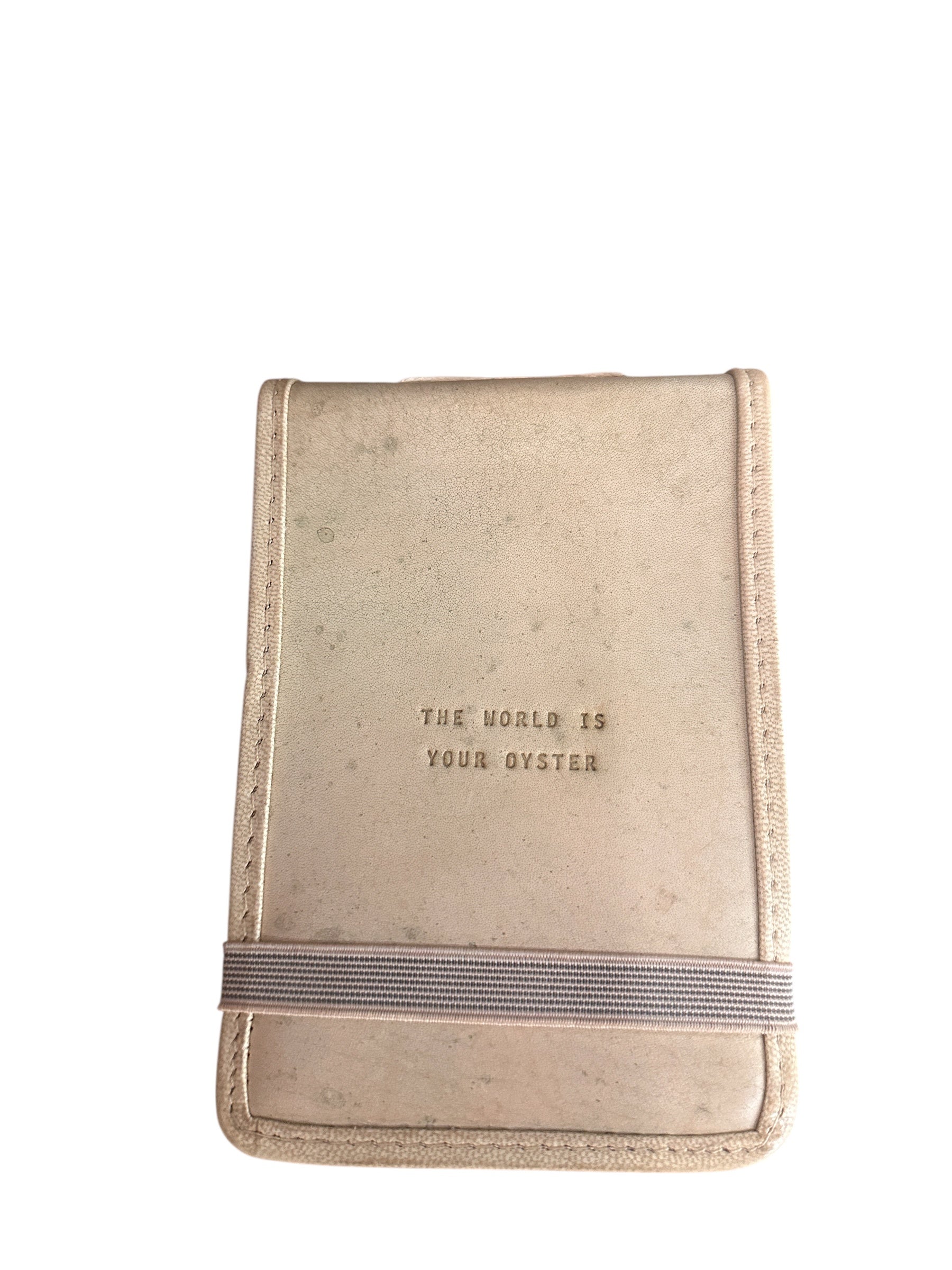 The World Is Your Oyster Mini Leather Journal - Honey