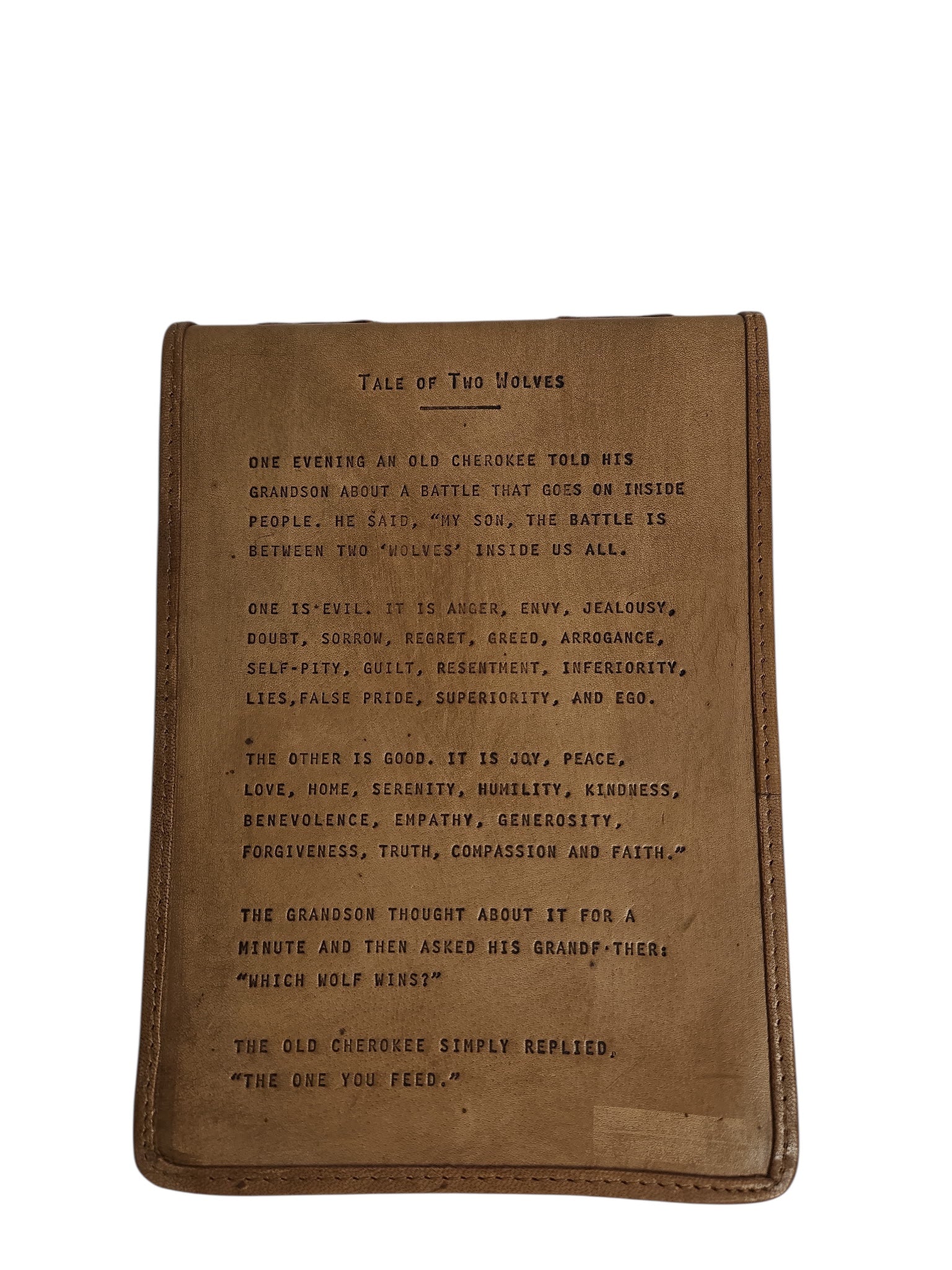 Tale of Two Wolves Leather Journal