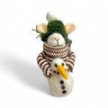 ***White Mouse With Snowman Ornament - Very Merry Mice Collection