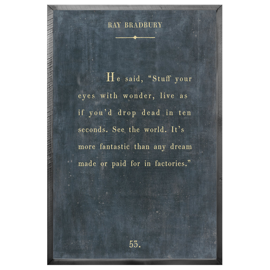 Ray Bradbury Art Print - Grey Wood