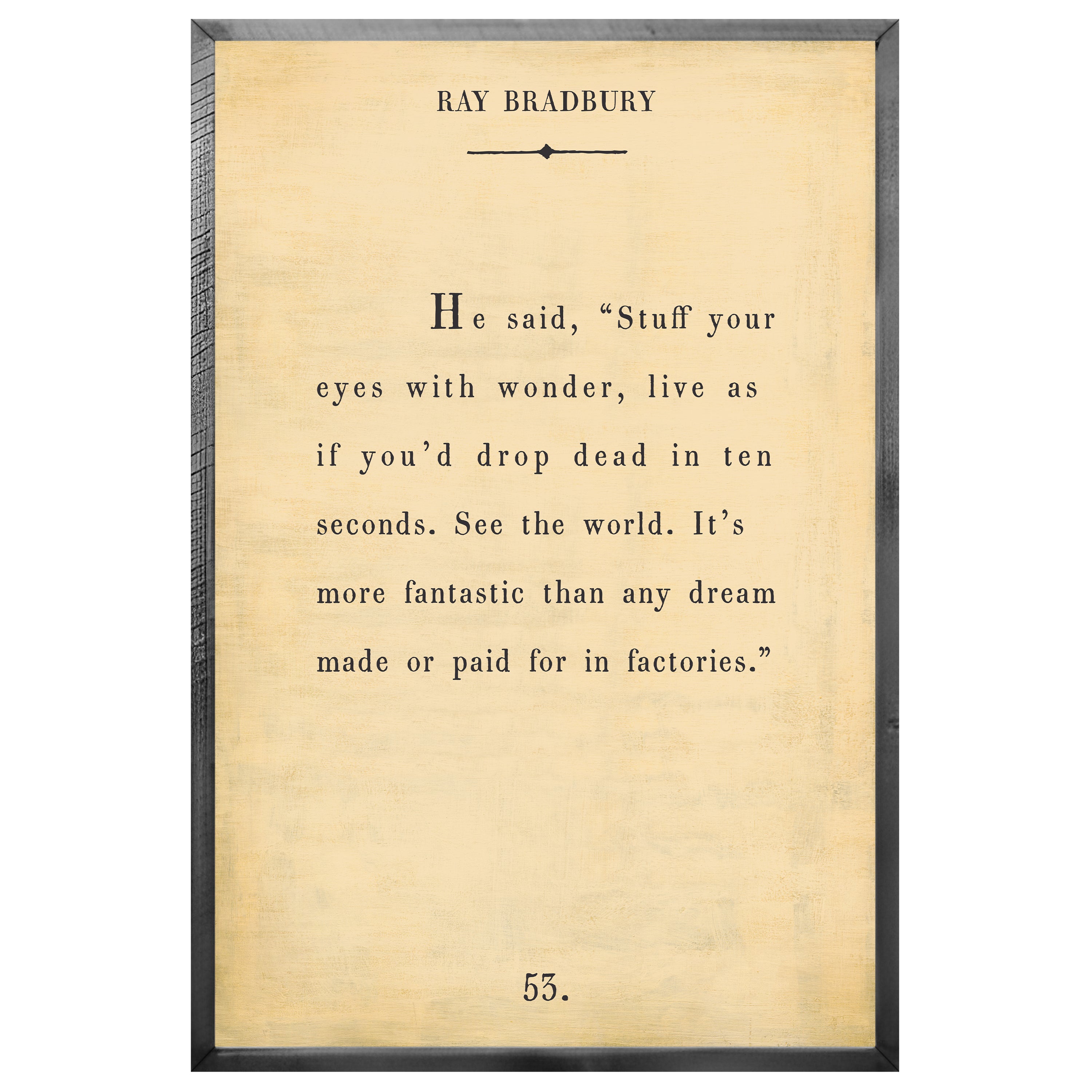 Ray Bradbury - Book Collection (Grey Wood) - Art Print