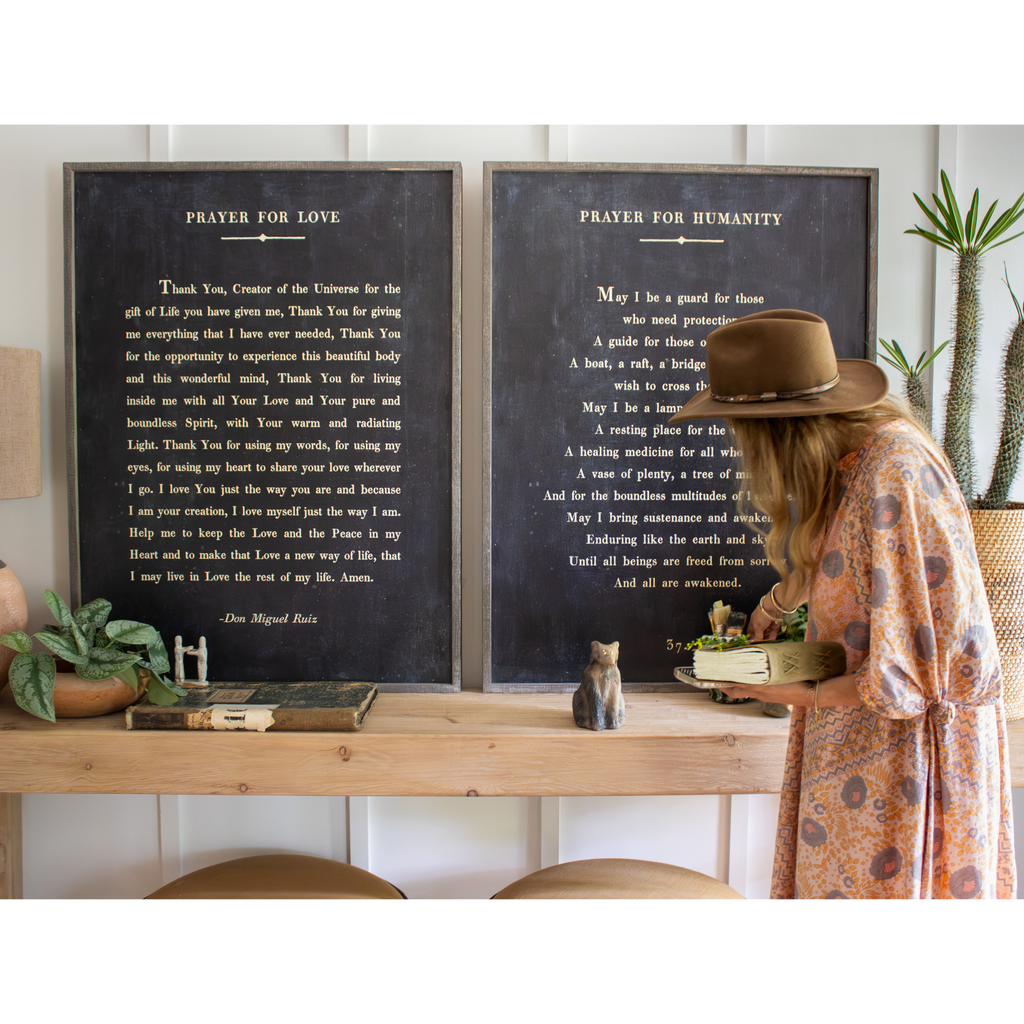 Prayer For Love Art Print - Grey Wood