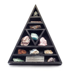 ***Wooden Triangle Shelf with Crystals - 15" x 12" x 2"