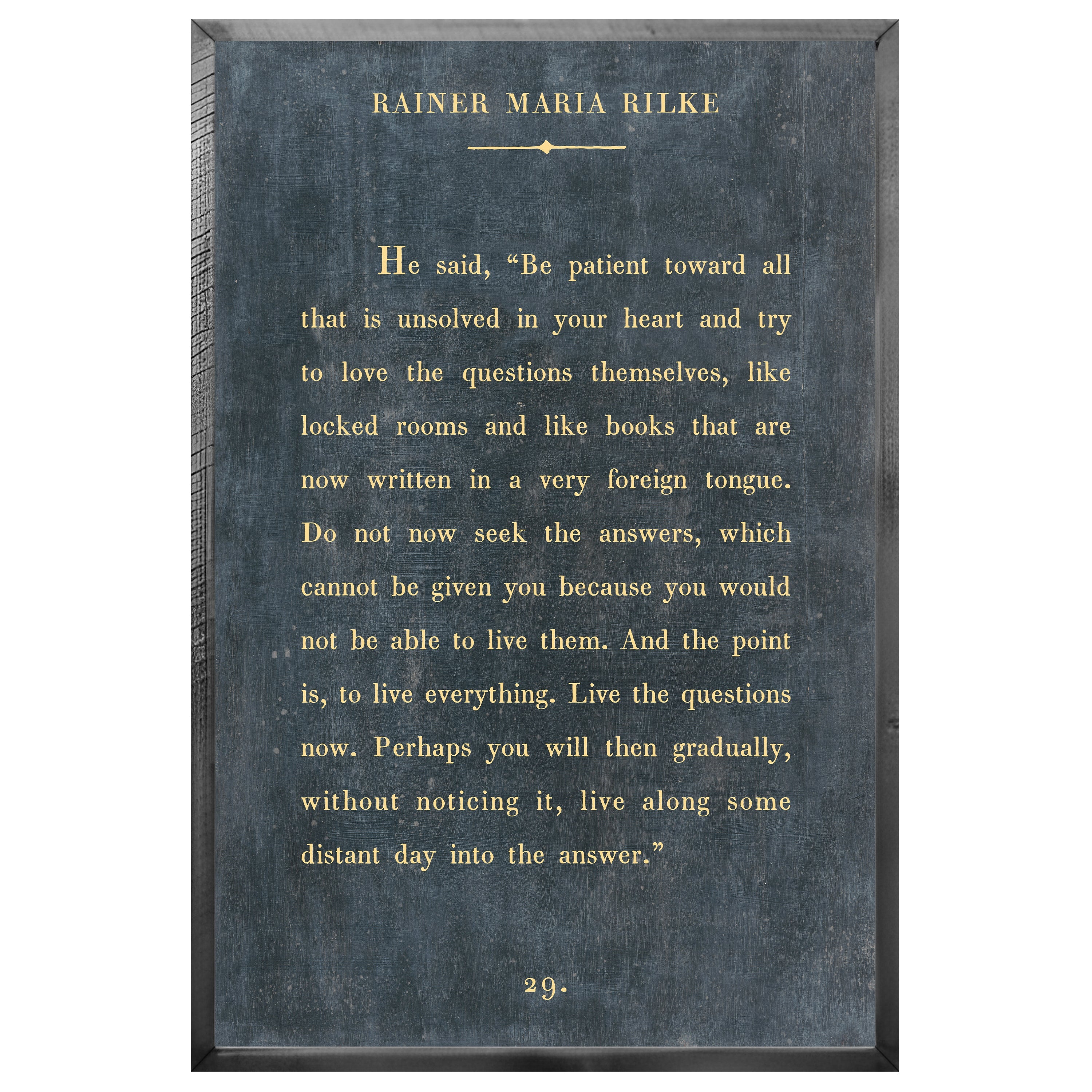 Rainer Maria Rilke - Book Collection (Grey Wood) - Art Print