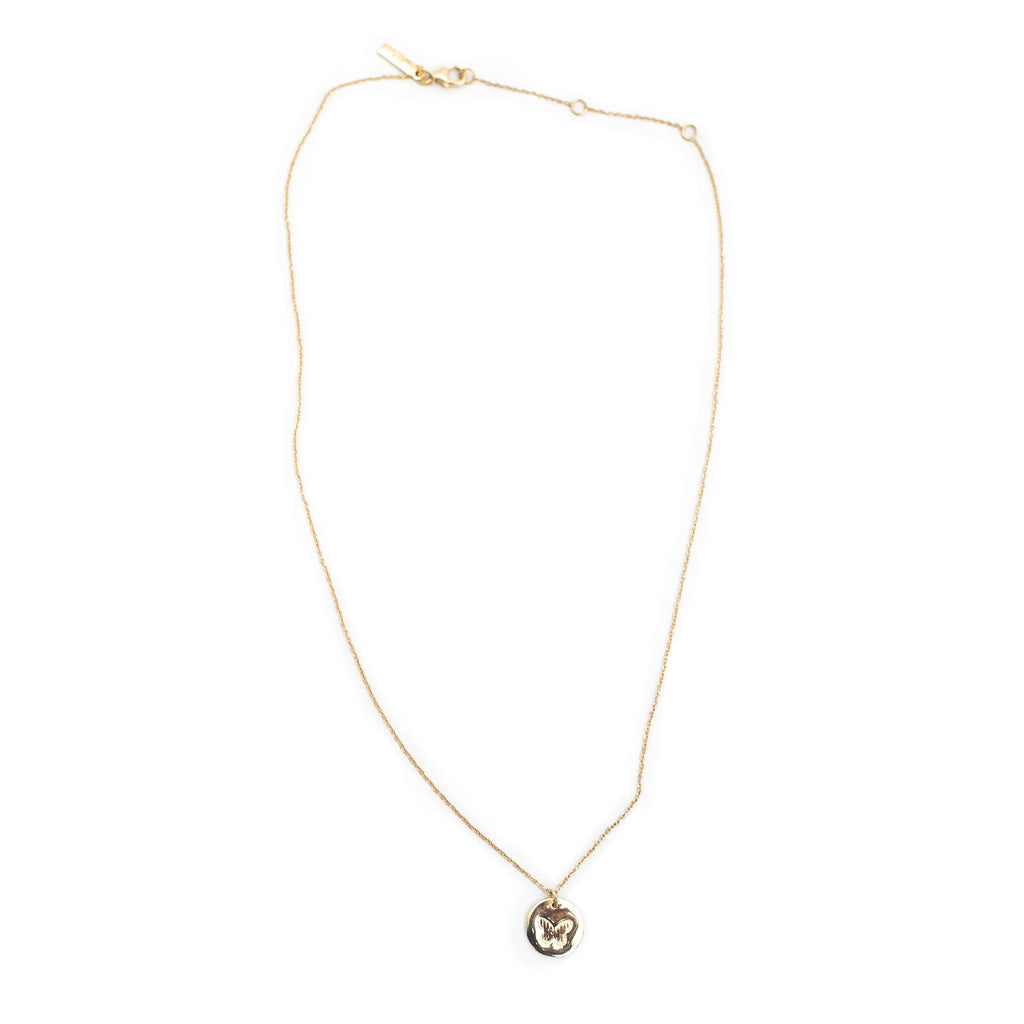 ***Round Butterfly Pendant Necklace