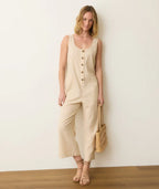 Sydney Jumpsuit, Natural Stripe