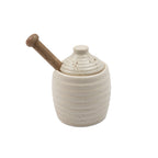 Ribbed Ceramic Speckled Honey Pot