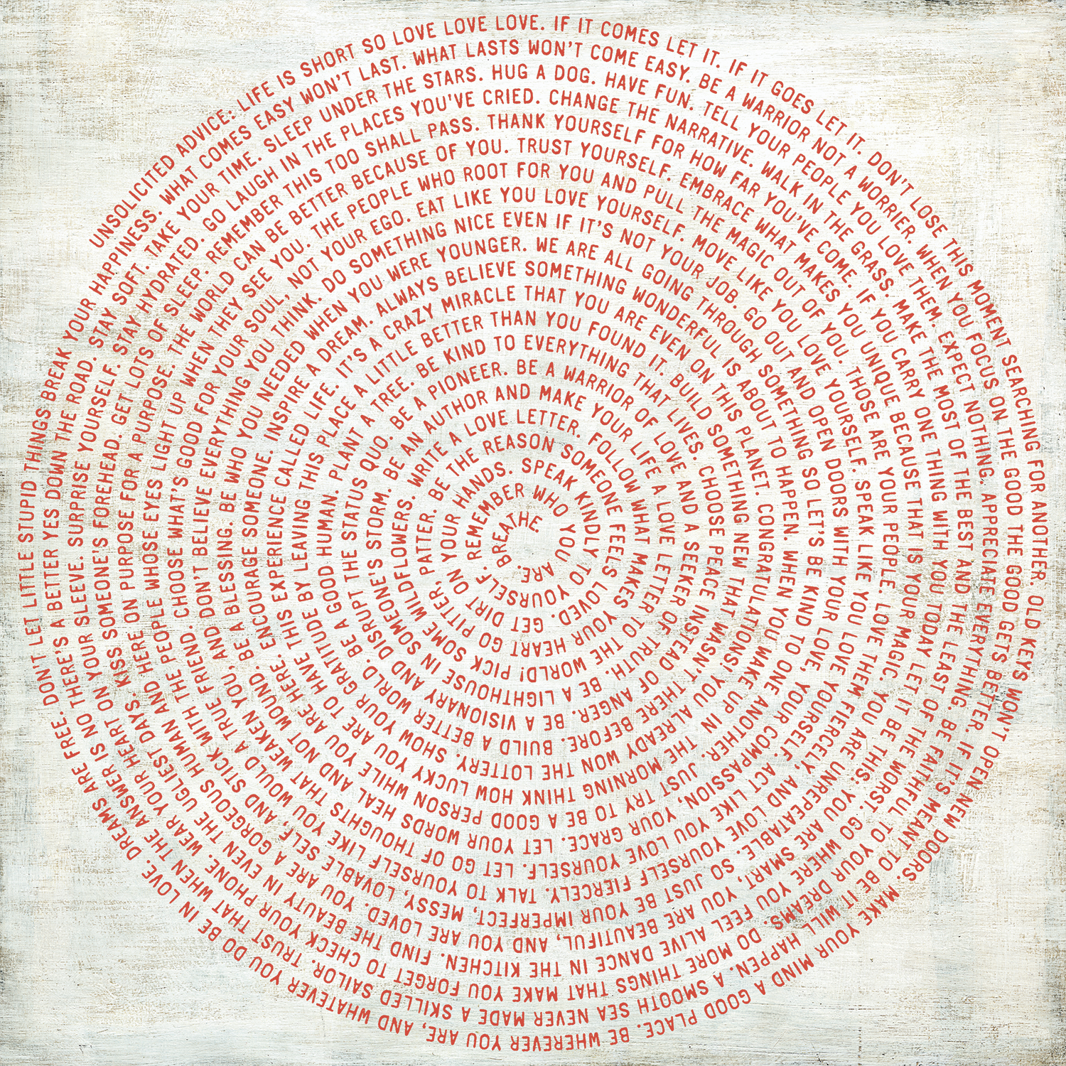 Red Font - Darling, Here's A Short List Spiral Collection Art Print
