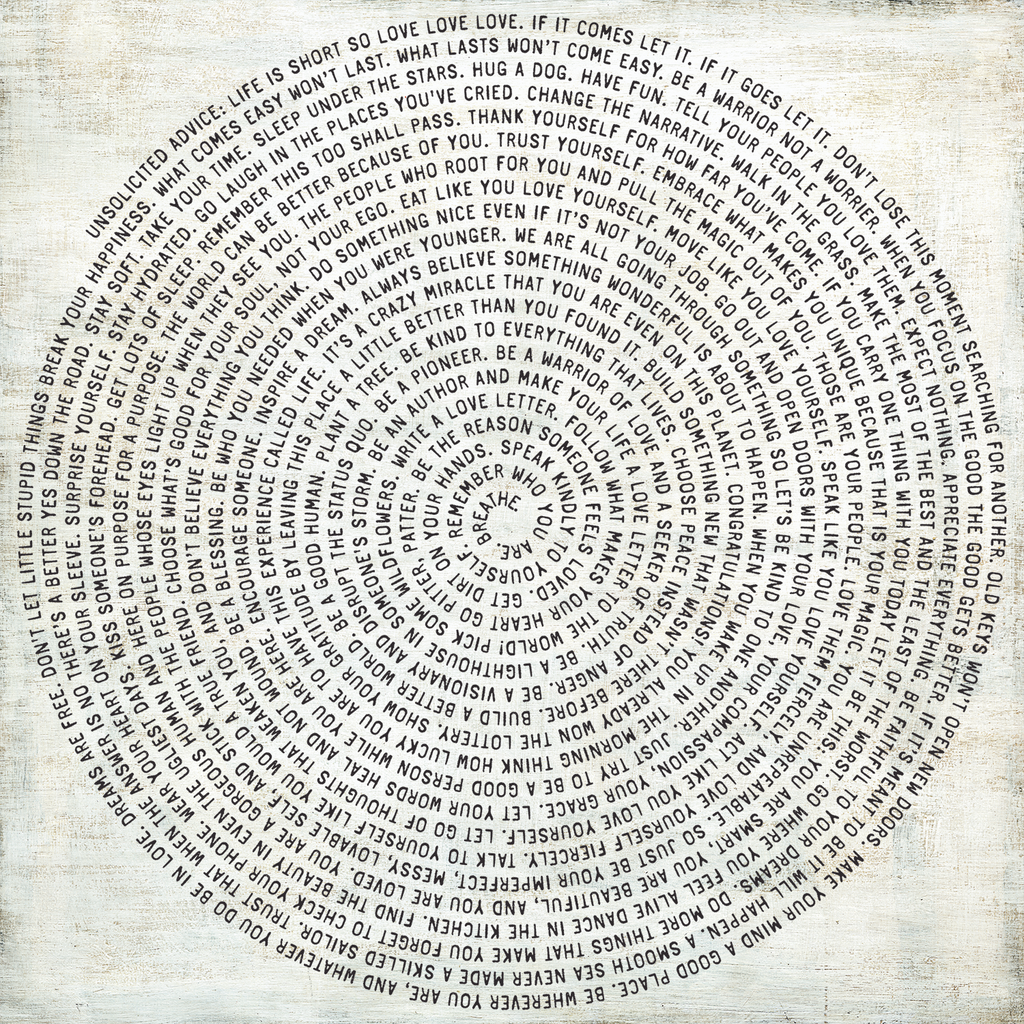 Unsolicited Advice Spiral Collection Art Print - Black Font