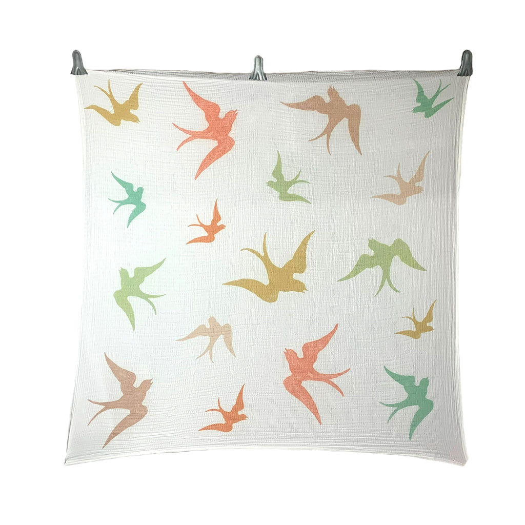 Colorful Birds Swaddle Blanket