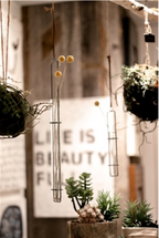 Zinc Hanging Glass Tube Vase