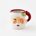 Winking Santa Mug, Ceramic, 3.75"