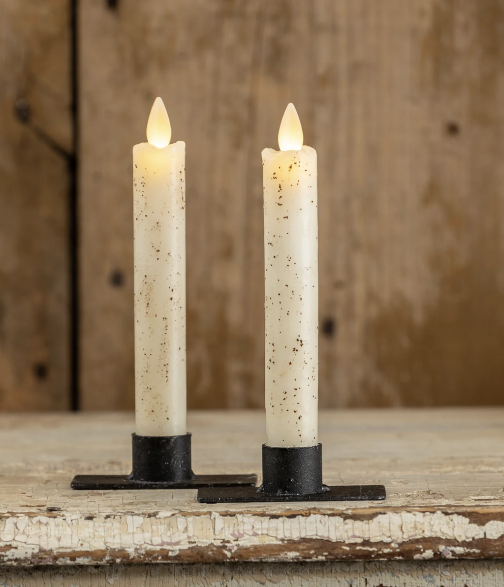 6.75" Moving Flame Cream Taper Candle