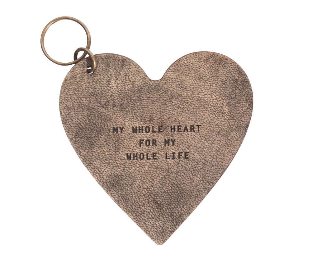 Leather Heart Keychain