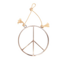 Small Hanging Metal & Jute Peace Sign