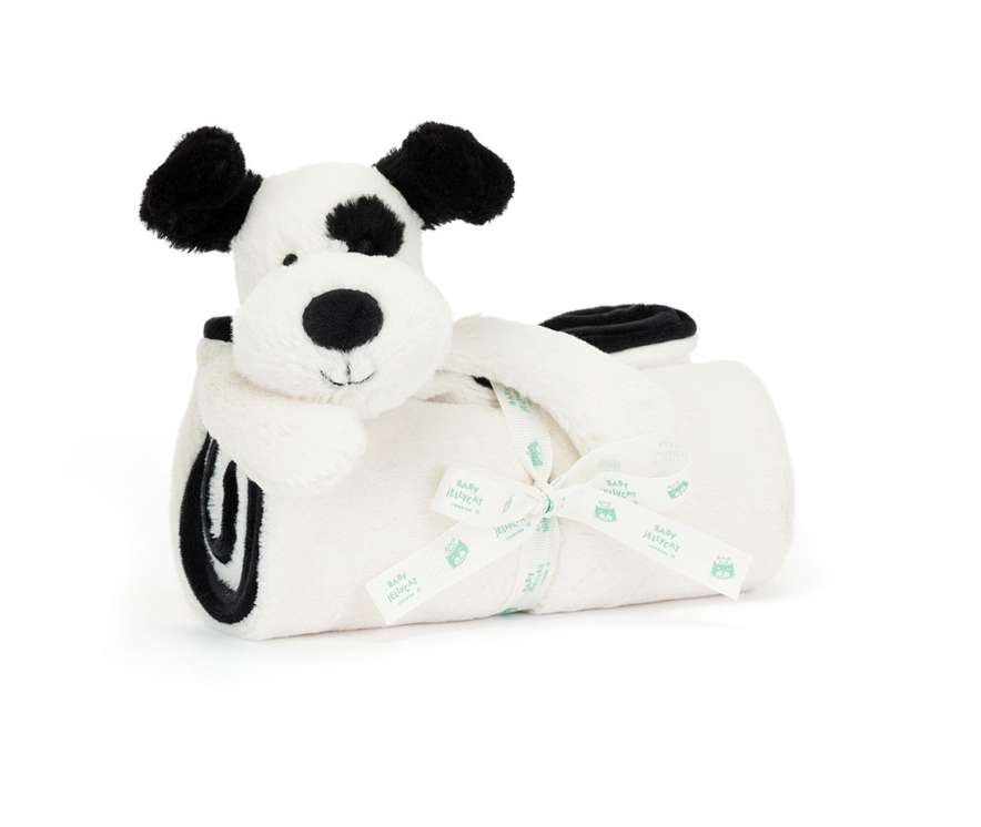 Bashful Black & Cream Puppy Blankie