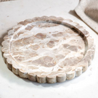 Beige Marble Scallop Edge Tray
