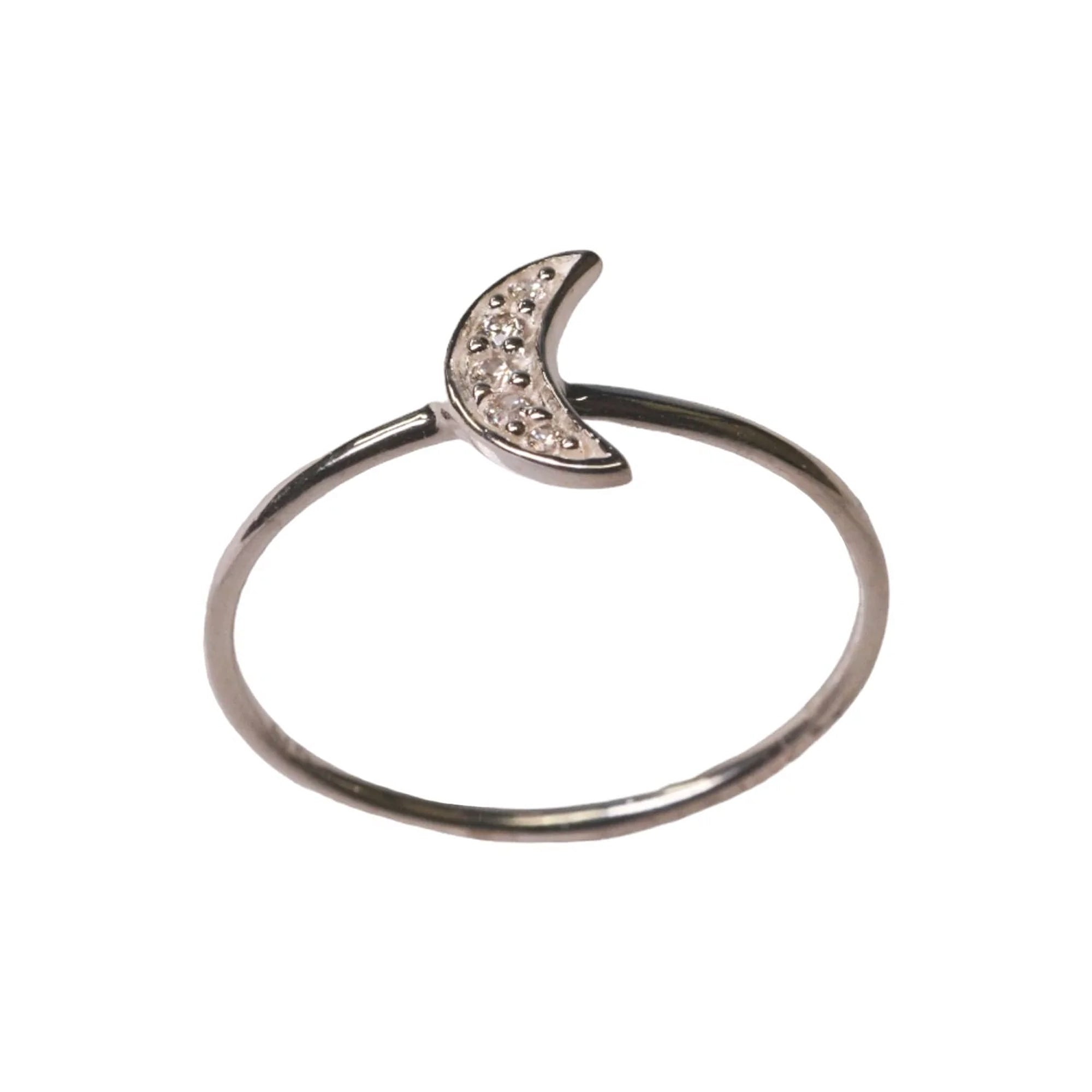 ***Silver Crescent Moon Ring - Size