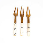Simple Batik Olive Wood Fork - Assorted Stripes