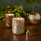 Balsam & Cedar Small Boxed Crackle Glass Candle