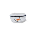 Stoneware Snowman Head Bowl, Reactive Glaze