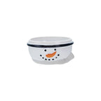 Stoneware Snowman Head Bowl, Reactive Glaze