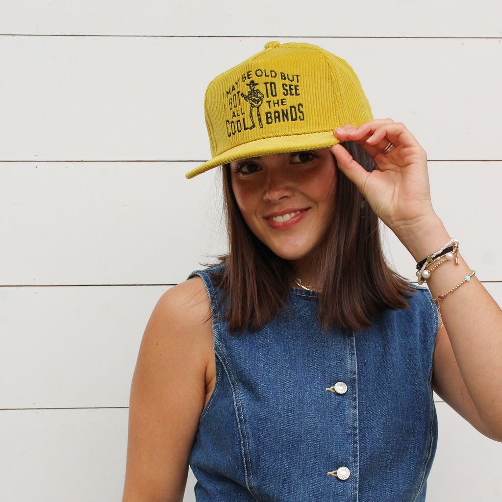Cool Bands Corduroy Trucker Hat- Chartreuse