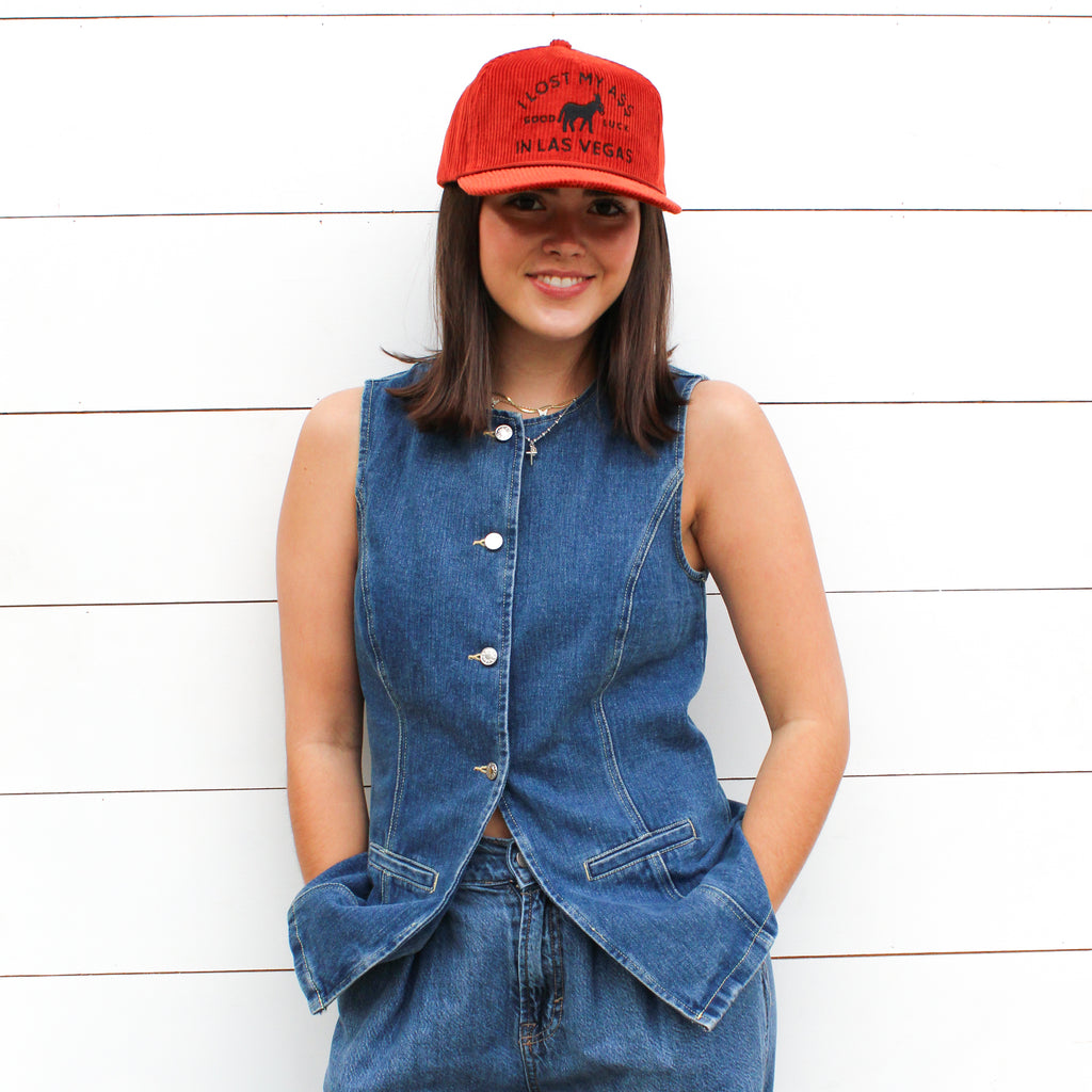 I Lost My A$$ Corduroy Trucker Hat- Rust