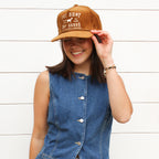 "Fat Goat" Corduroy Trucker Hat- Brown