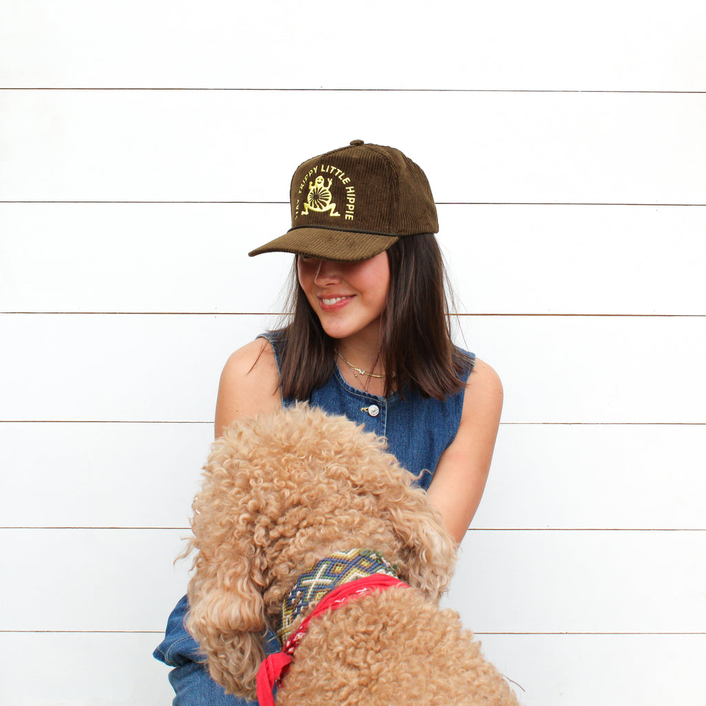 Stay Trippy Corduroy Trucker Hat- Chocolate