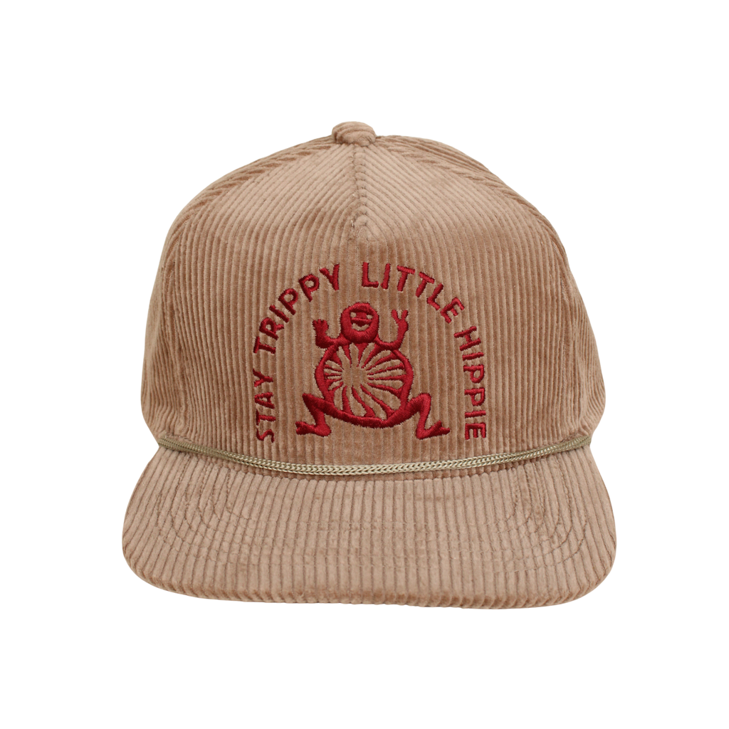 Stay Trippy Corduroy Trucker Hat- Flax