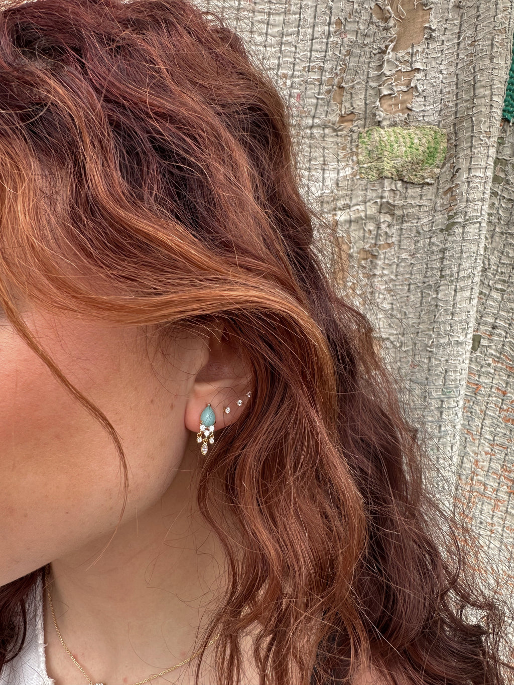 Dangle Post Pear Jade - Mint Earrings