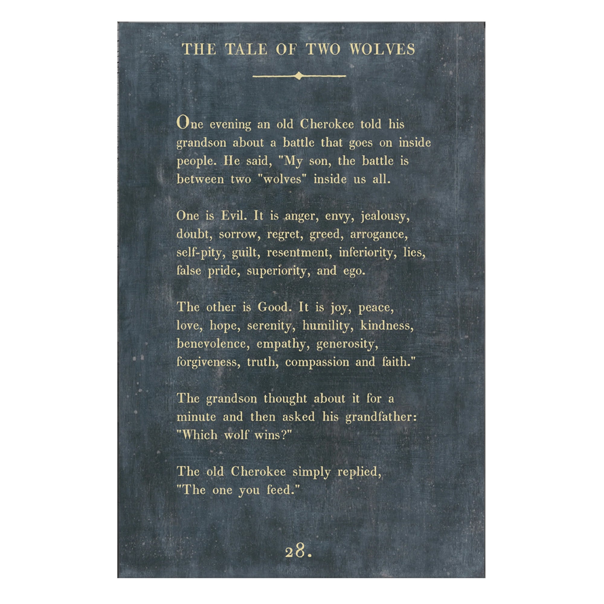 The Tale of Two Wolves Art Print (Gallery Wrap)