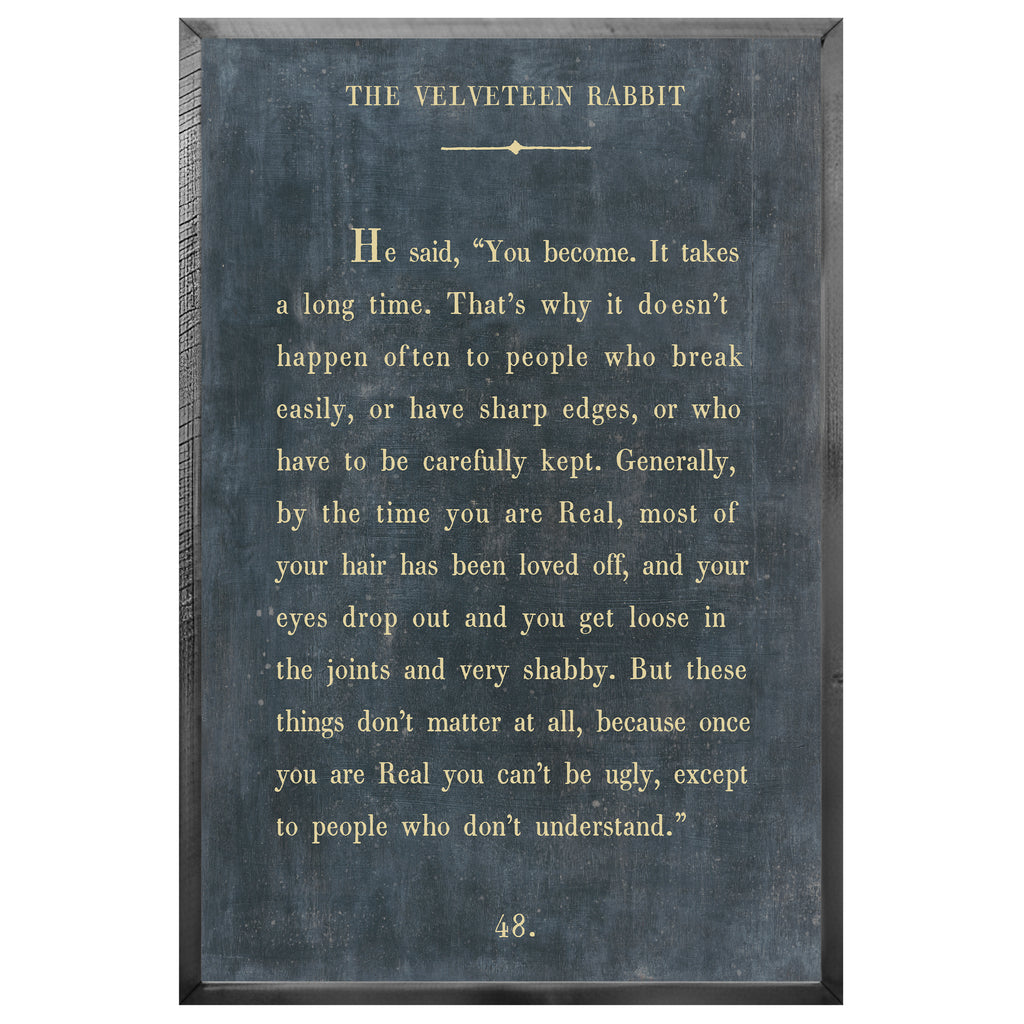 The Velveteen Rabbit Art Print - Book Collection