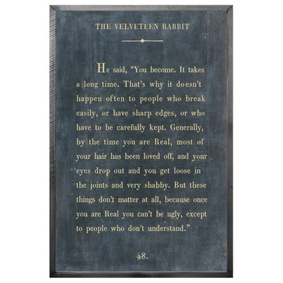The Velveteen Rabbit Art Print - Book Collection